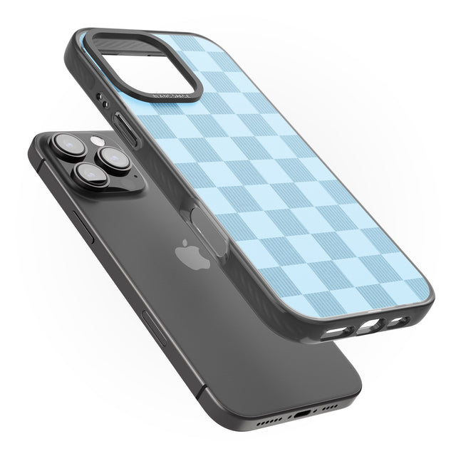 iPhone 16 Pro Max SKYBLUE CHECKERED Clear Impact Phone Case + Magsafe