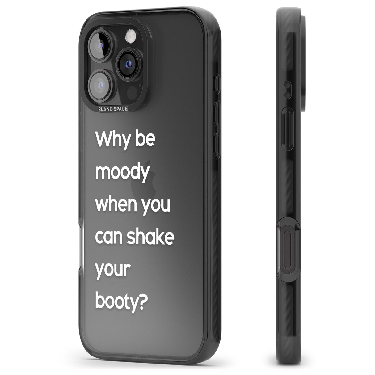 iPhone 16 Pro Max Why be moody? (White) Black Impact Phone Case