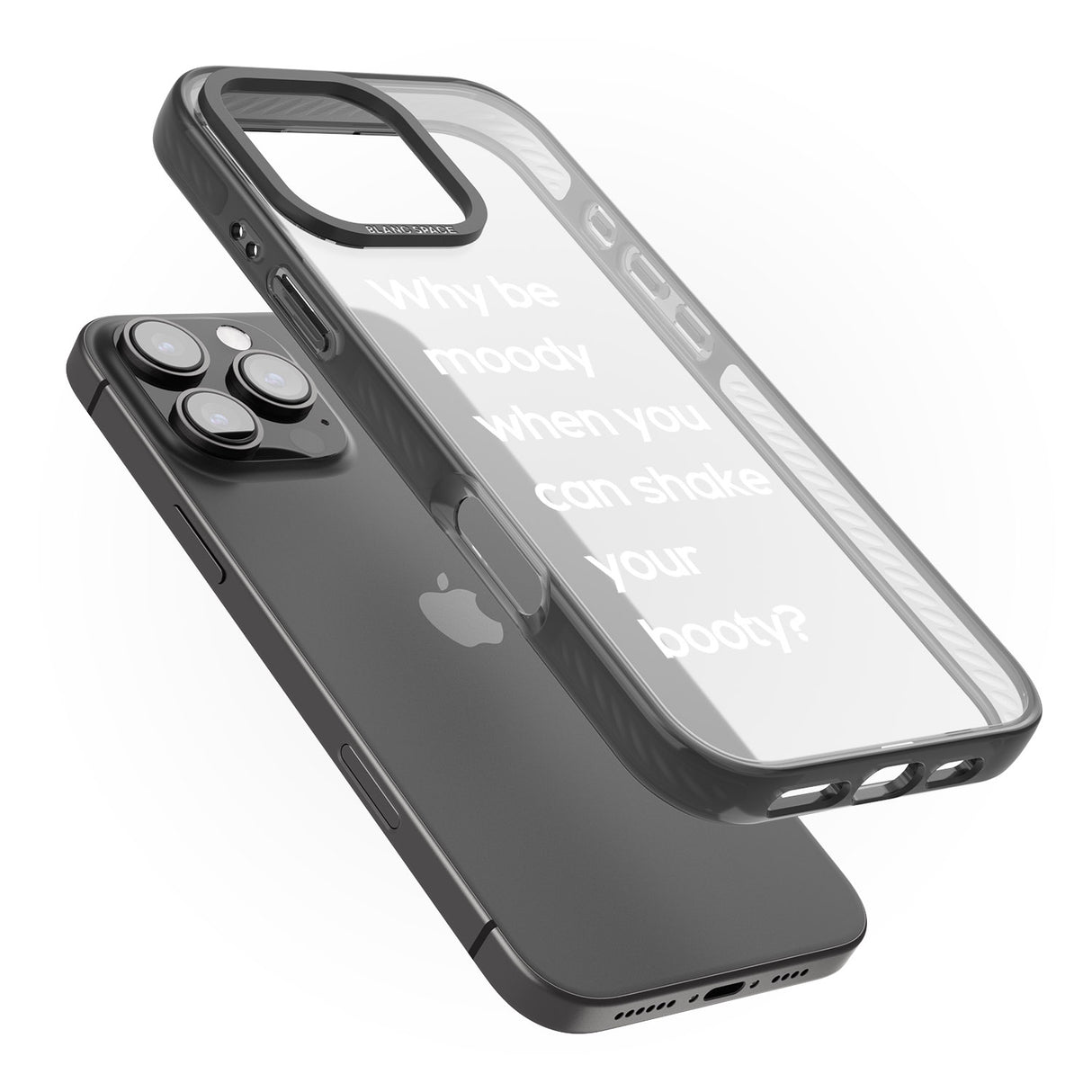 iPhone 16 Pro Max Why be moody? (White) Black Impact Phone Case