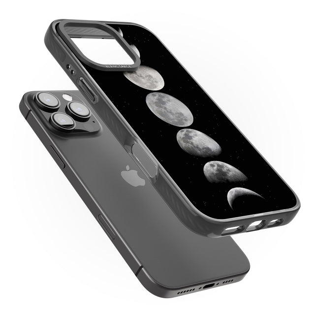 iPhone 16 Pro Max Phases Of The Moon Black Impact Phone Case