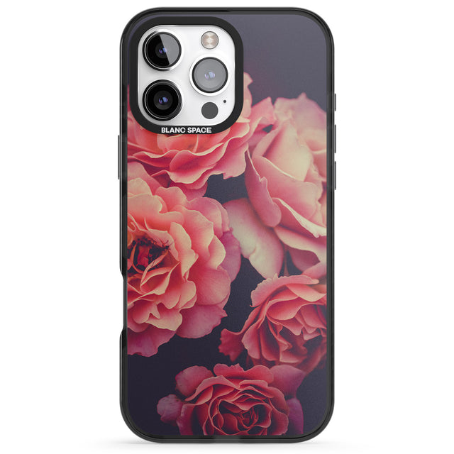 iPhone 16 Pro Max Pink Roses Photograph Black Impact Phone Case