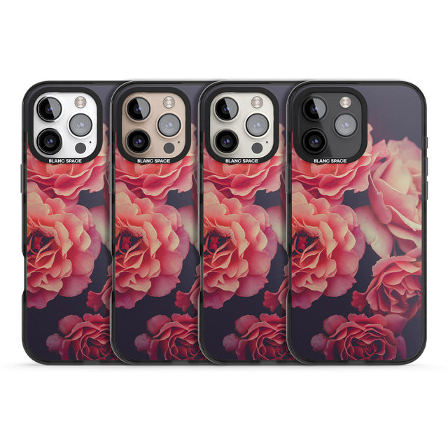 iPhone 16 Pro Max Pink Roses Photograph Black Impact Phone Case