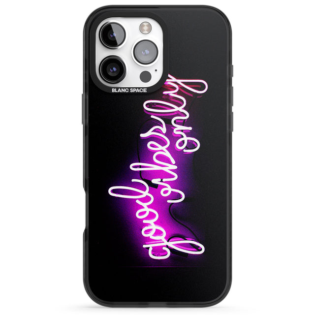 iPhone 16 Pro Max Good Vibes Only Pink Neon Black Impact Phone Case