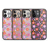 iPhone 16 Pro Max Peace, Love and Flowers Pattern Black Impact Phone Case