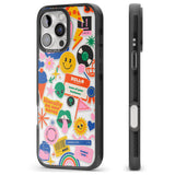 iPhone 16 Pro Max Nostalgic Stickers #1 Black Impact Phone Case