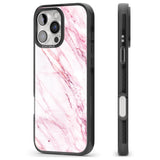 iPhone 16 Pro Max White & Pink Onyx Marble Texture Black Impact Phone Case