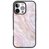 iPhone 16 Pro Max Soft Pink & Yellow Onyx Marble Black Impact Phone Case