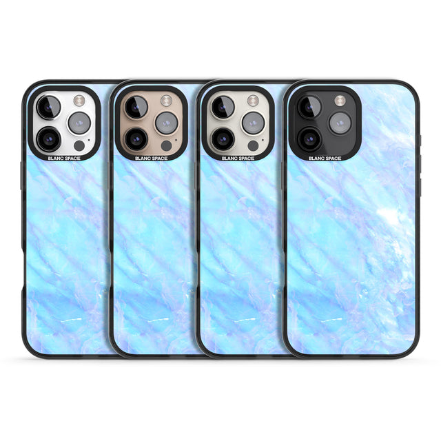 iPhone 16 Pro Max Iridescent Crystal Marble Black Impact Phone Case