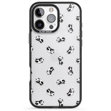 iPhone 16 Pro Max Tiny Panda Pattern Black Impact Phone Case