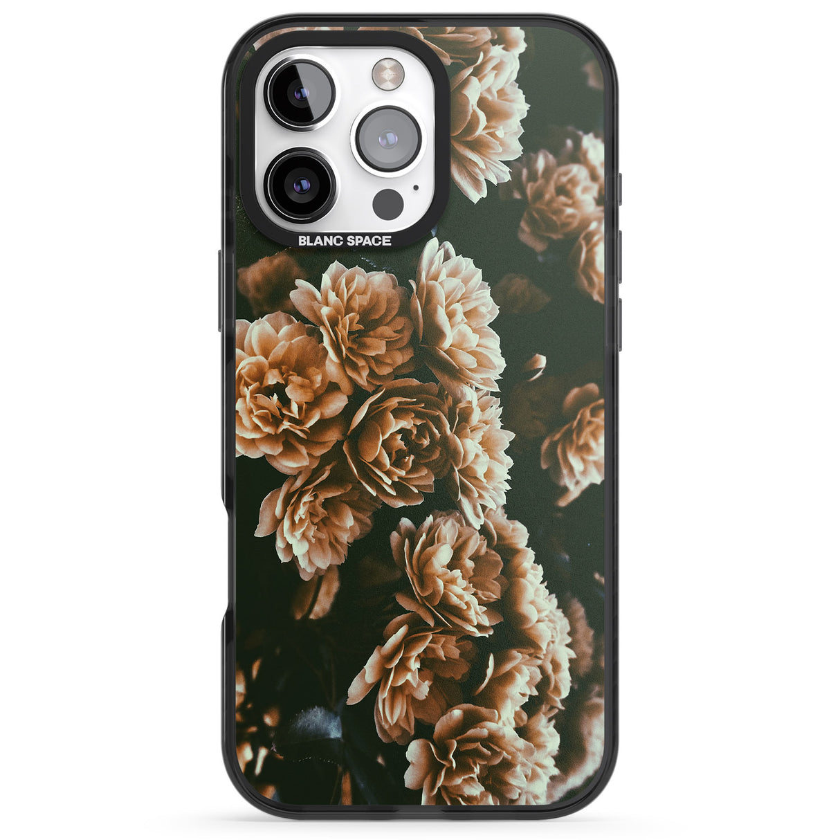 iPhone 16 Pro Max White Peonies - Real Floral Photographs Black Impact Phone Case