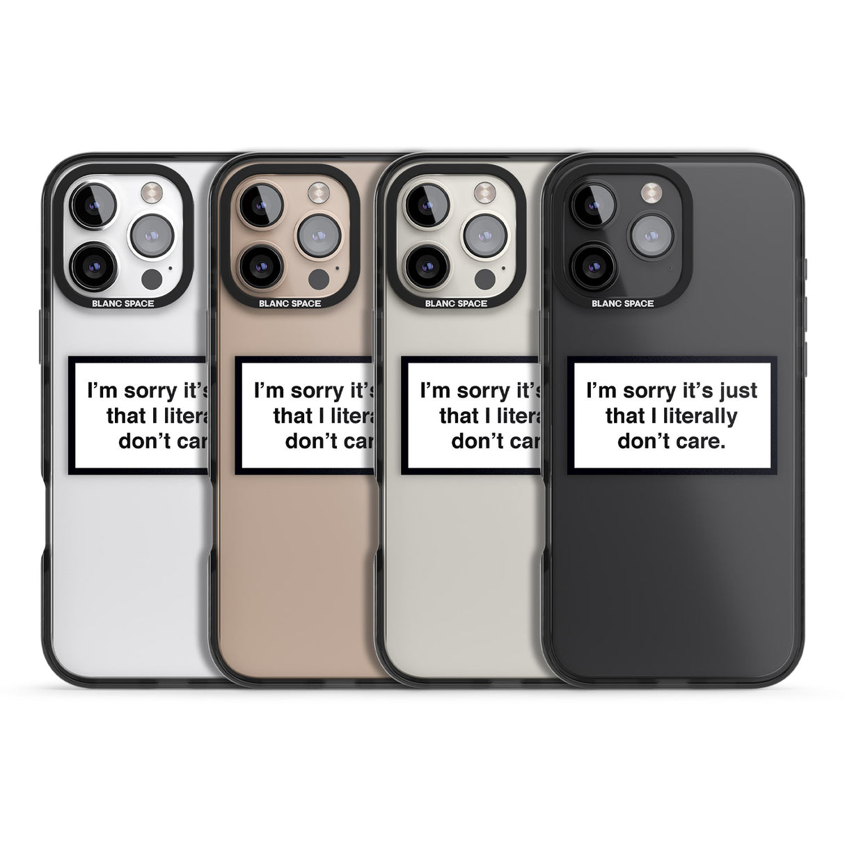 iPhone 16 Pro Max I Literally Don't Care Black Impact Phone Case