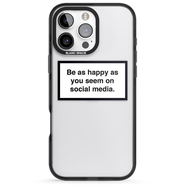 iPhone 16 Pro Max Happy on Social Media Black Impact Phone Case