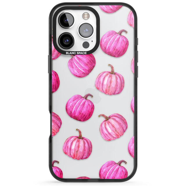 Pink Pumpkins Black Impact Phone Case for iPhone 16 Pro, iPhone 16 Pro Max