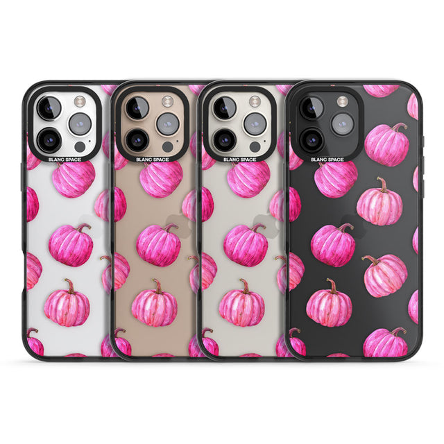 Pink Pumpkins Black Impact Phone Case for iPhone 16 Pro, iPhone 16 Pro Max