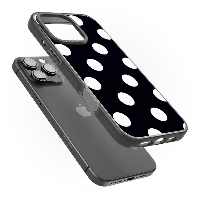 iPhone 16 Pro Max Chic Black Polka Dot Black Impact Phone Case