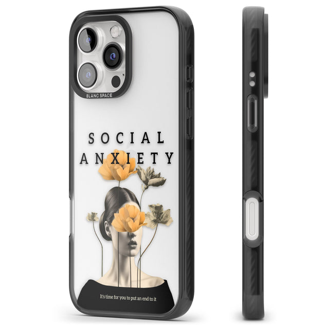 iPhone 16 Pro Max Social Anxiety Black Impact Phone Case + Magsafe