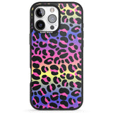 iPhone 16 Pro Max Rainbow Gradient Leopard Print Black Impact Phone Case