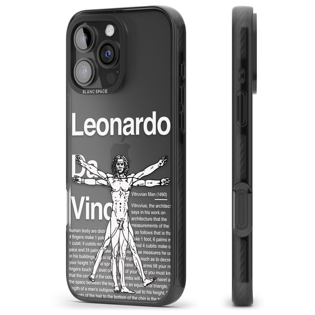 iPhone 16 Pro Max Vitruvian Man Black Impact Phone Case