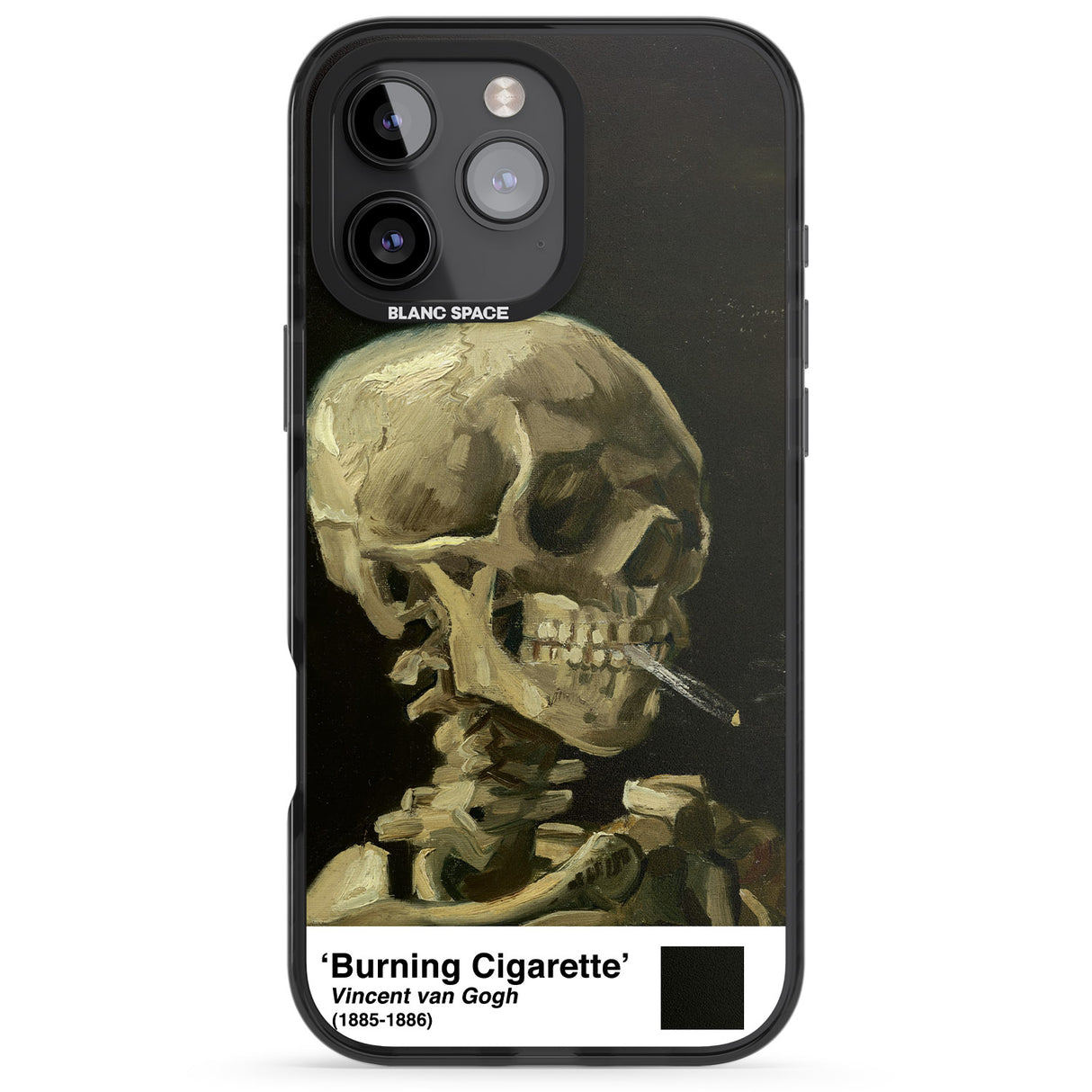 iPhone 16 Pro Max Skull of a Skeleton with Burning Cigarette Black Impact Phone Case