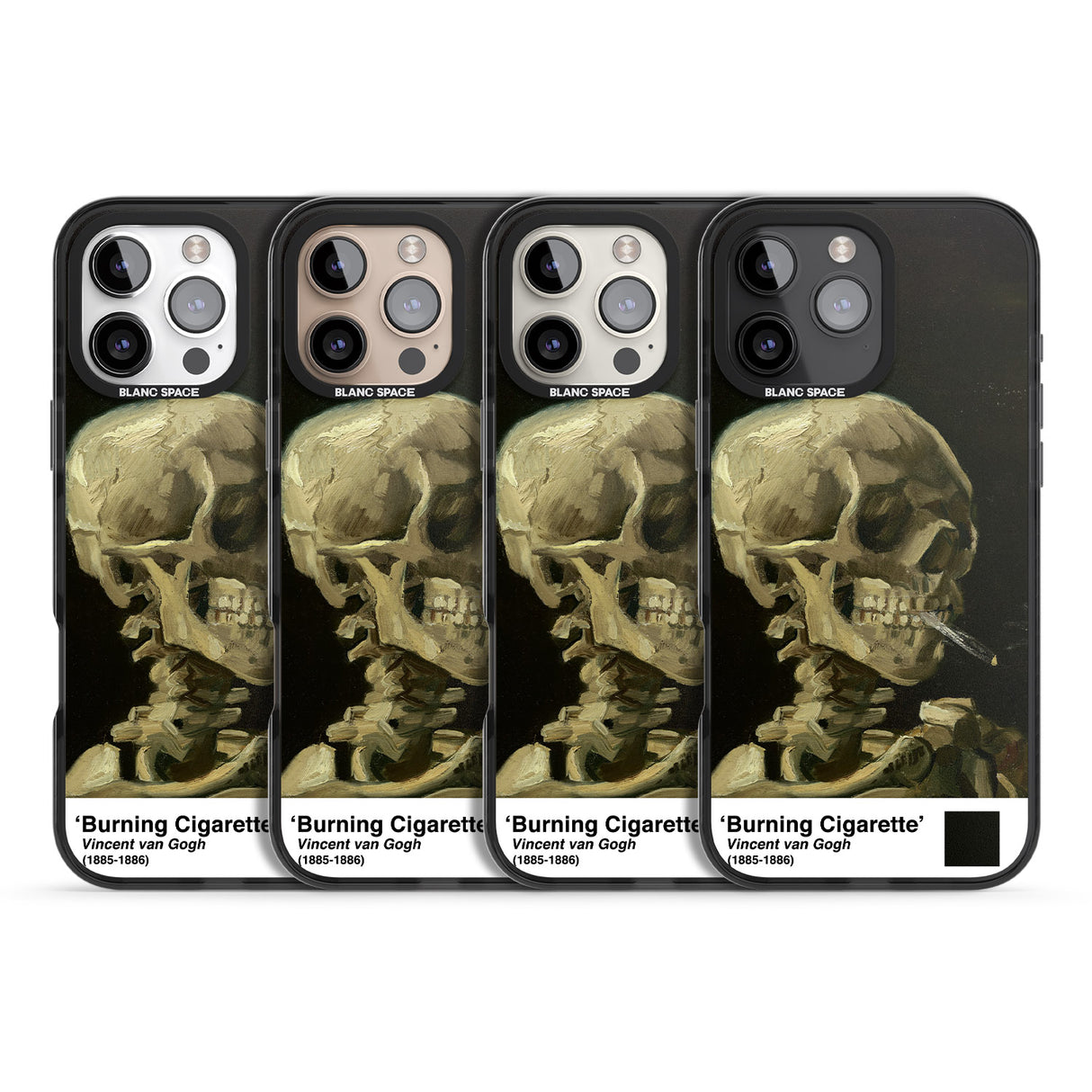 iPhone 16 Pro Max Skull of a Skeleton with Burning Cigarette Black Impact Phone Case