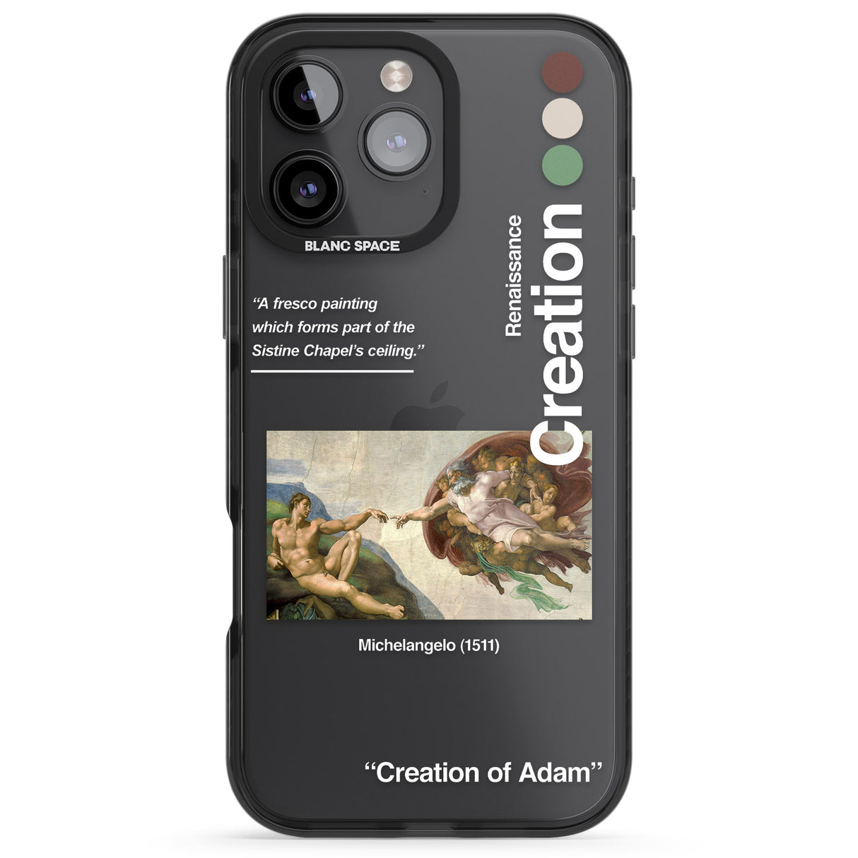 iPhone 16 Pro Max Creation of Adam - Michelangelo Black Impact Phone Case