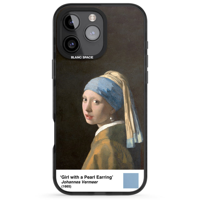 iPhone 16 Pro Max Girl with a Pearl Earring Black Impact Phone Case