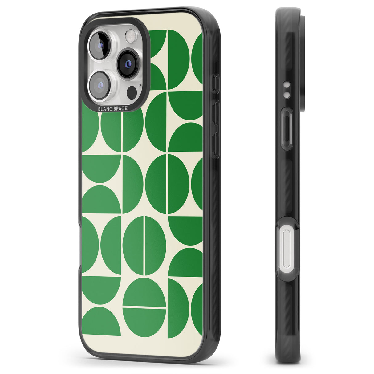 iPhone 16 Pro Max Retro Green Circles Black Impact Phone Case