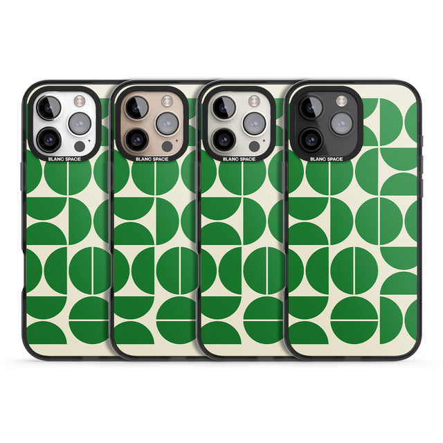 iPhone 16 Pro Max Retro Green Circles Black Impact Phone Case