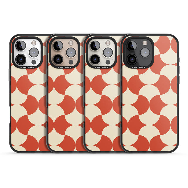 iPhone 16 Pro Max Abstract Retro Shapes: Psychedelic Pattern Black Impact Phone Case