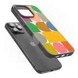 iPhone 16 Pro Max Abstract Retro Shapes: Rainbow Mix Black Impact Phone Case