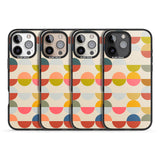 iPhone 16 Pro Max Abstract Retro Shapes: Colourful Circles Black Impact Phone Case