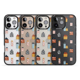 iPhone 16 Pro Max Cute Scandinavian Buildings Black Impact Phone Case