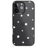 iPhone 16 Pro Max White Stars Pattern Black Impact Phone Case