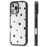 iPhone 16 Pro Max Black Stars Pattern Black Impact Phone Case