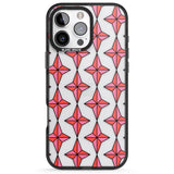 iPhone 16 Pro Max Rose Stars Pattern (Clear) Black Impact Phone Case