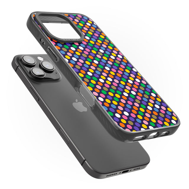 iPhone 16 Pro Max Multicolour Polka-dot Fiesta (Purple) Black Impact Phone Case