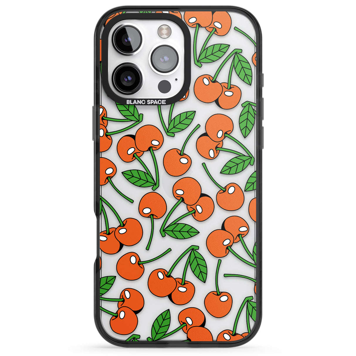 iPhone 16 Pro Max Orchard Fresh Cherries Black Impact Phone Case