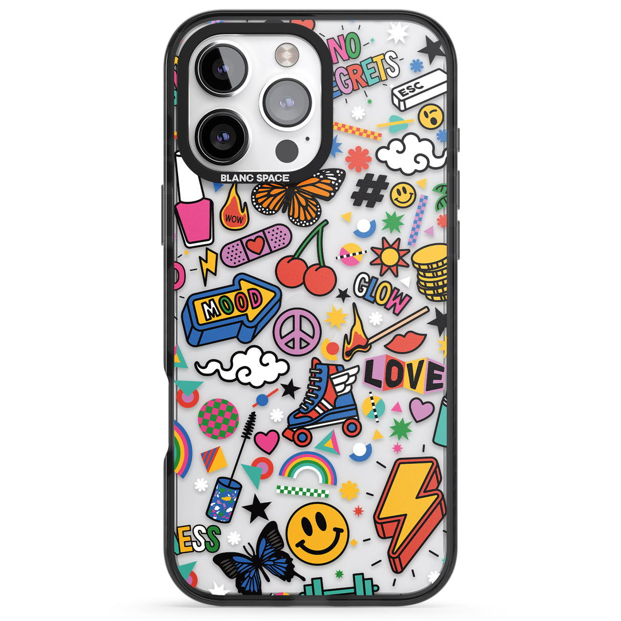 iPhone 16 Pro Max Electric Love Black Impact Phone Case