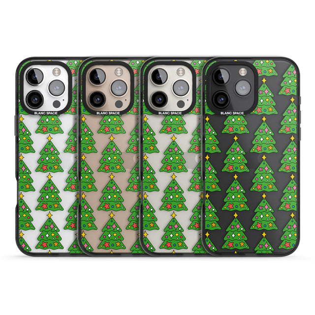 iPhone 16 Pro Max Christmas Tree Pattern (Clear) Black Impact Phone Case