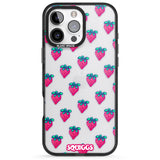 iPhone 16 Pro Max Strawberry Patch Black Impact Phone Case