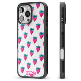 iPhone 16 Pro Max Strawberry Patch Black Impact Phone Case