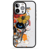 iPhone 16 Pro Max Sugar Skull Flowers Black Impact Phone Case