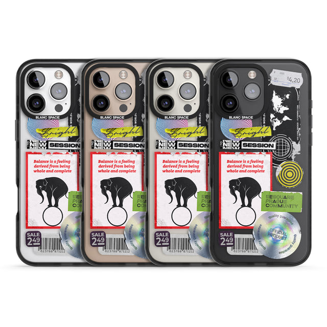 iPhone 16 Pro Max Peeled Sticker Mix Black Impact Phone Case