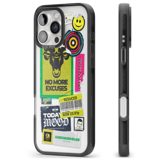 iPhone 16 Pro Max No More Excuses Sticker Mix Black Impact Phone Case