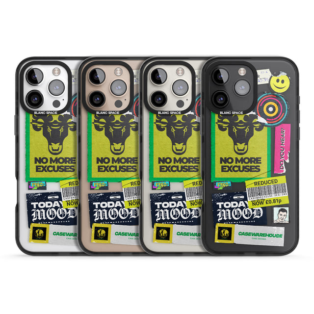 iPhone 16 Pro Max No More Excuses Sticker Mix Black Impact Phone Case