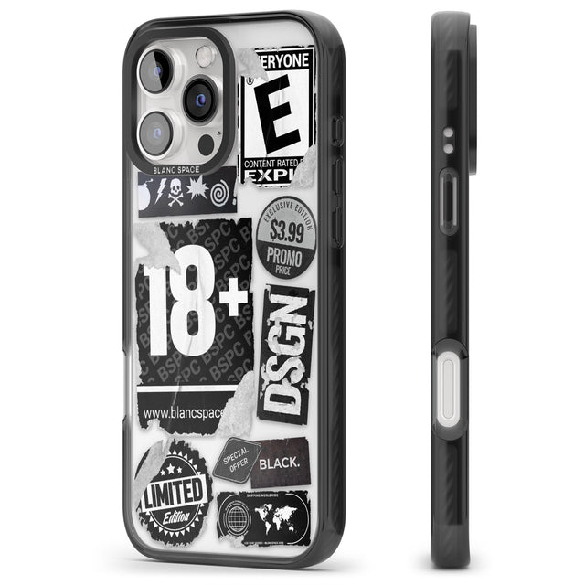 iPhone 16 Pro Max Black Sticker Mix Black Impact Phone Case