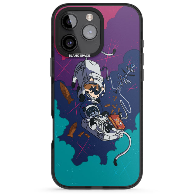 iPhone 16 Pro Max Cats In Space Black Impact Phone Case