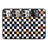 iPhone 16 Pro Max Vibrant Retro Checkered Black Impact Phone Case + Magsafe