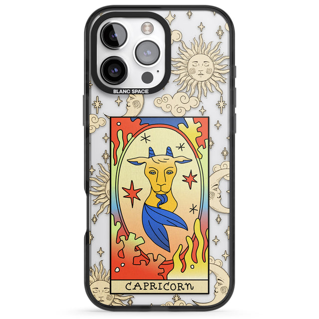 iPhone 16 Pro Max Celestial Zodiac - Capricorn Black Impact Phone Case + Magsafe