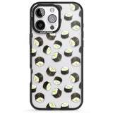 iPhone 16 Pro Max Maki Rolls Sushi Pattern Black Impact Phone Case